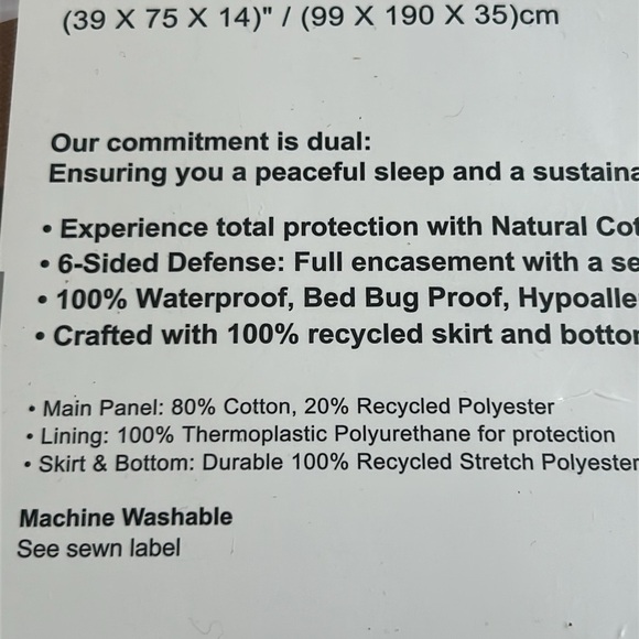 ProtectMySleep® Cotton Terry Mattress Encasement Twin Zippered Mattress Cover - Picture 9 of 12